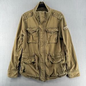 Abercrombie Fitch Military Jacket Womens L? No Size Tag Green Utility Full Zip